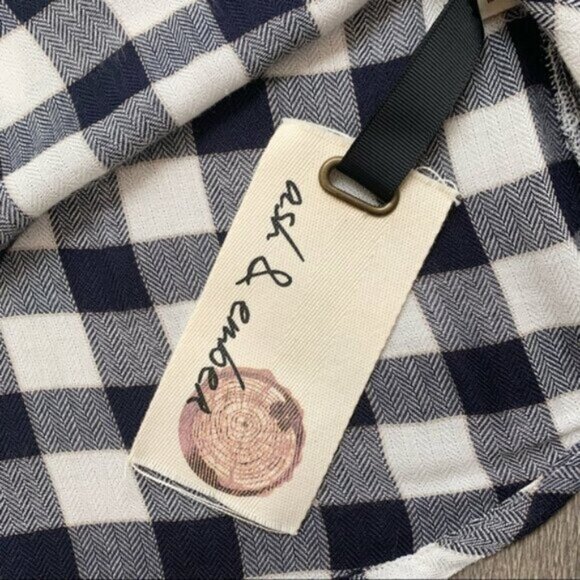 Anthropologie Ash and Ember Button Down Front Shirt Flannel Plaid Black Size S - Picture 11 of 14